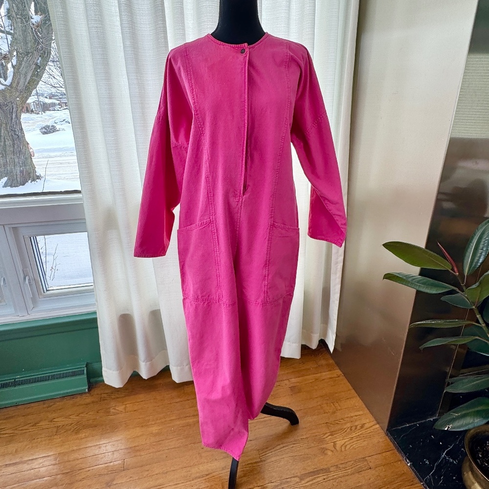 Vintage 1980s jumpsuit, hot pink, Snazzie, minor flaws, modern size 8/10 (M/L)